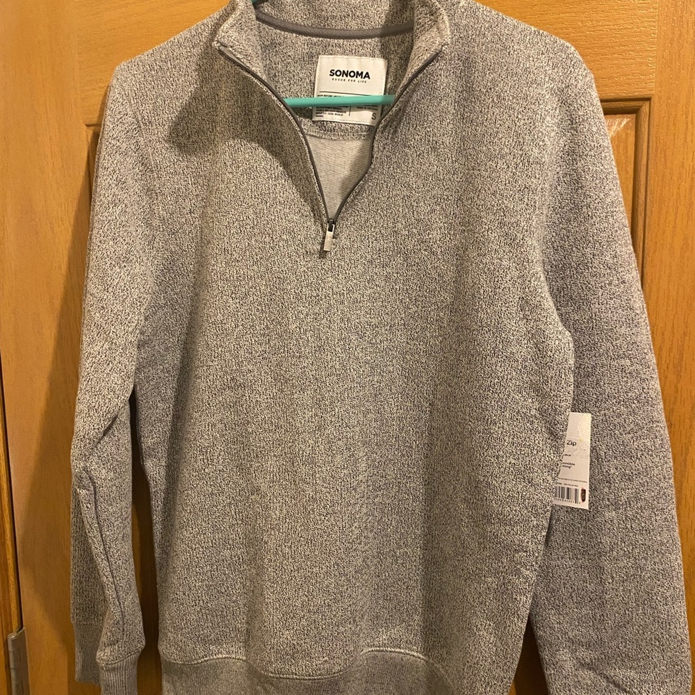 Sonoma Men's Zip-Up Sweater in Heather Gray